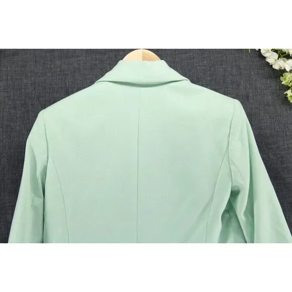 ALICE + OLIVIA Women's Justine Roll Cuff Blazer Mint Green Sz XS - Picture 5 of 10